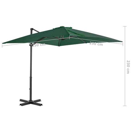 Zweefparasol met aluminium paal 250x250 cm groen - AllerleiShop