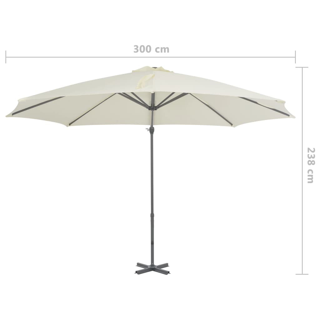 Zweefparasol met aluminium paal 300 cm zandkleurig - AllerleiShop