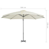 Zweefparasol met aluminium paal 300 cm zandkleurig - AllerleiShop