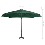 Zweefparasol met aluminium paal 300 cm groen - AllerleiShop