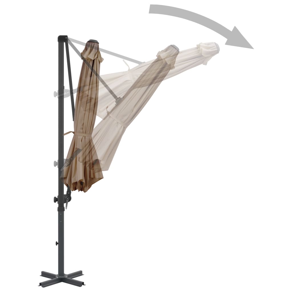 Zweefparasol met aluminium paal 300 cm taupe - AllerleiShop