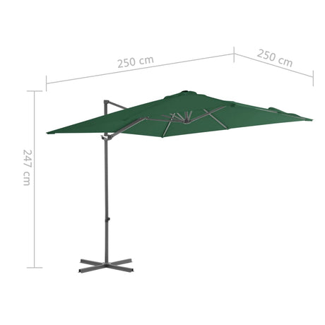 Zweefparasol met stalen paal 250x250 cm groen - AllerleiShop