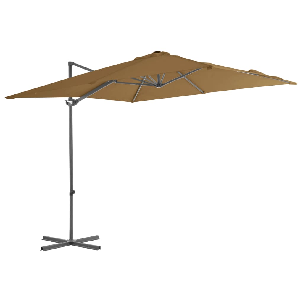 Zweefparasol met stalen paal 250x250 cm taupe - AllerleiShop