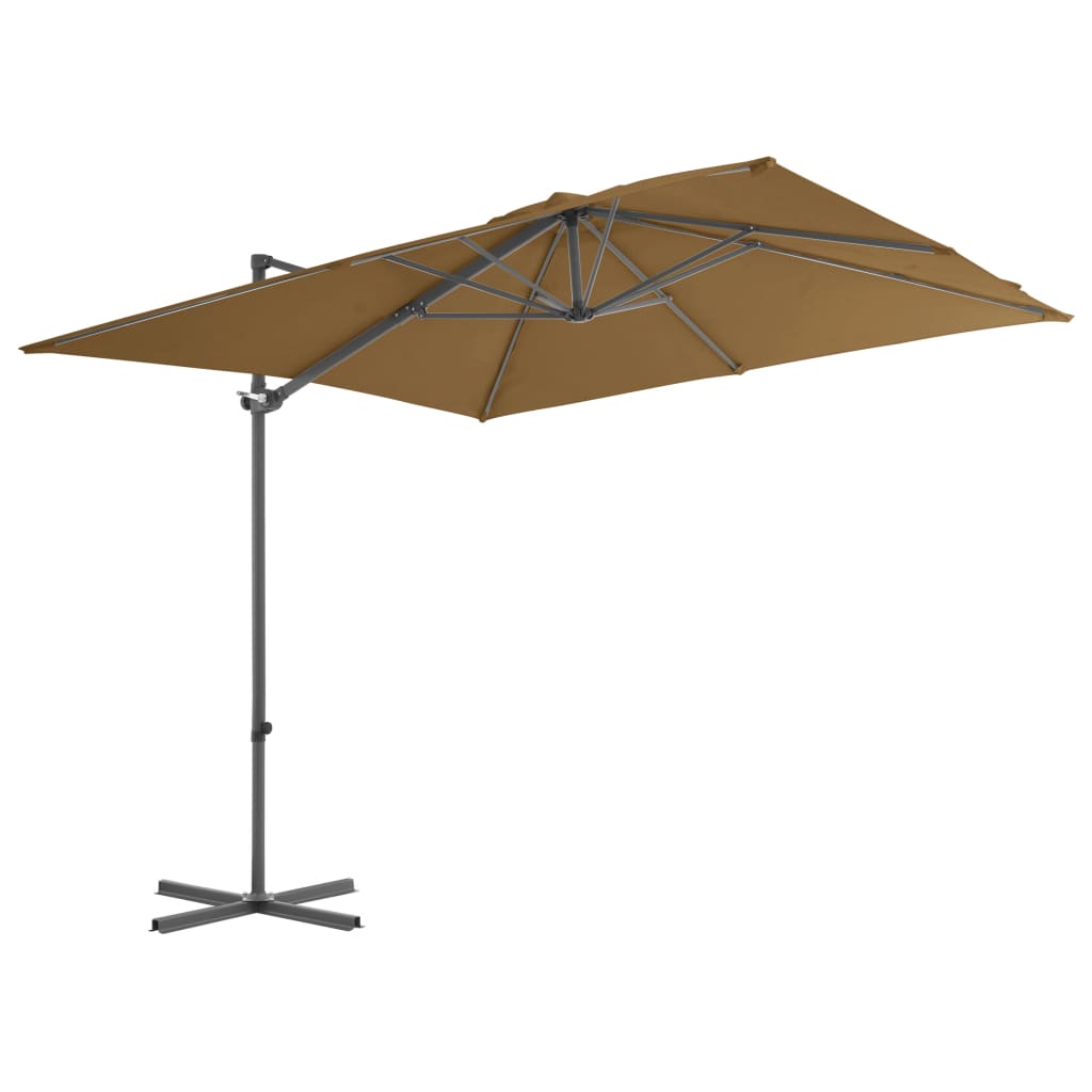 Zweefparasol met stalen paal 250x250 cm taupe - AllerleiShop