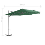 Zweefparasol met stalen paal 300 cm groen - AllerleiShop