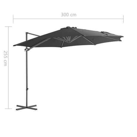 Zweefparasol met stalen paal 300 cm antraciet - AllerleiShop