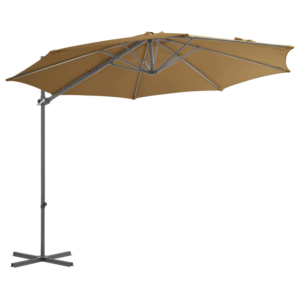 Zweefparasol met stalen paal 300 cm taupe - AllerleiShop