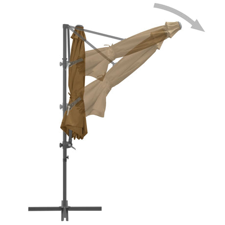 Zweefparasol met stalen paal 300 cm taupe - AllerleiShop