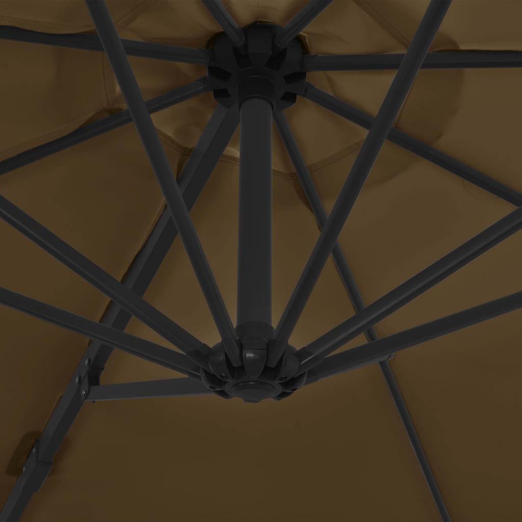 Zweefparasol met stalen paal 300 cm taupe - AllerleiShop