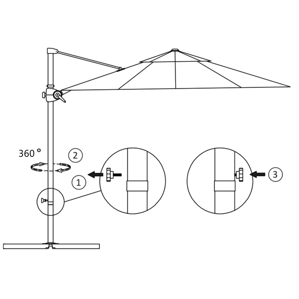 Zweefparasol met stalen paal 300 cm taupe - AllerleiShop