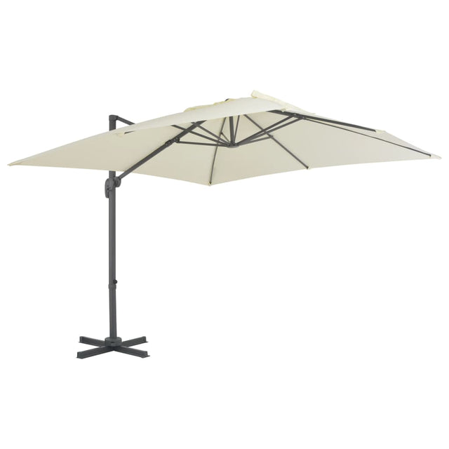 Zweefparasol met aluminium paal 300x300 cm zandkleurig - AllerleiShop