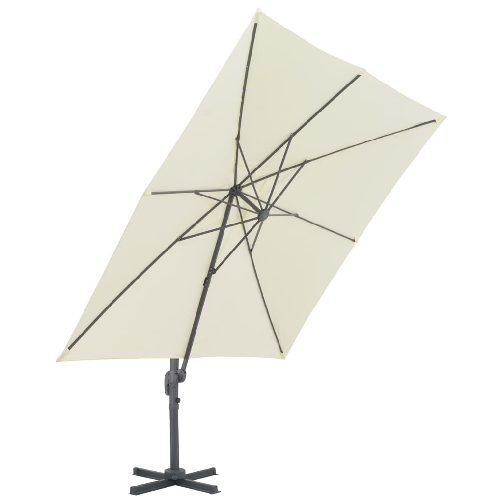 Zweefparasol met aluminium paal 300x300 cm zandkleurig - AllerleiShop