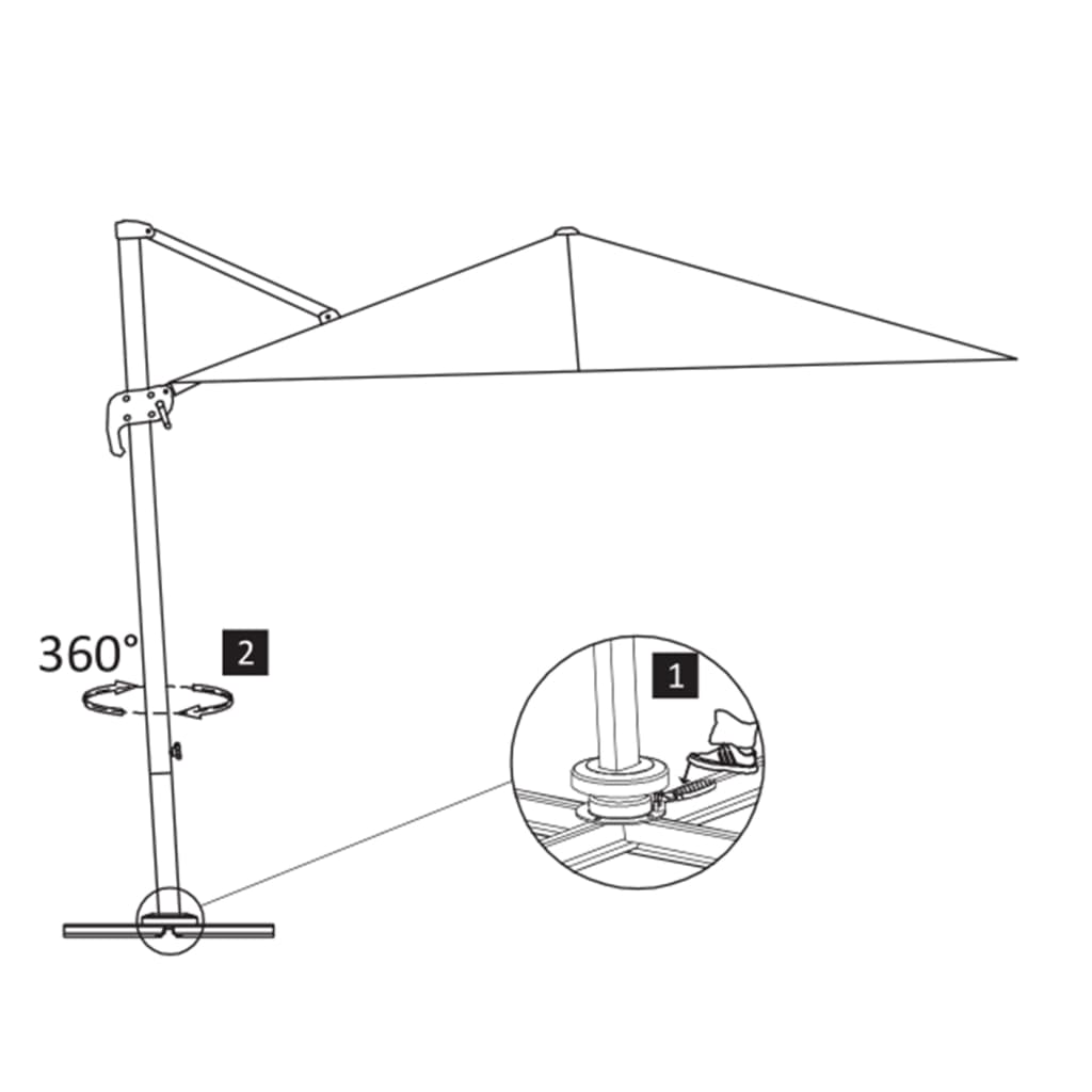 Zweefparasol met aluminium paal 300x300 cm zandkleurig - AllerleiShop