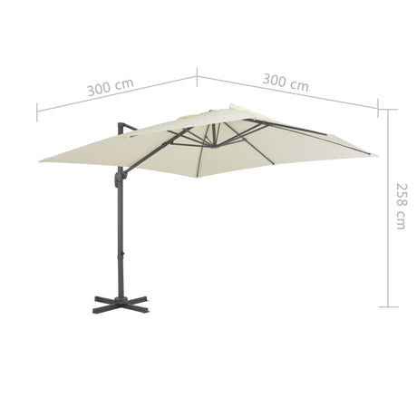 Zweefparasol met aluminium paal 300x300 cm zandkleurig - AllerleiShop