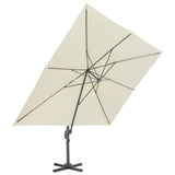 Zweefparasol met aluminium paal 400x300 cm zandkleurig - AllerleiShop