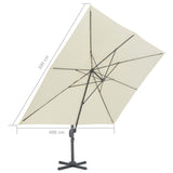 Zweefparasol met aluminium paal 400x300 cm zandkleurig - AllerleiShop