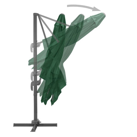 Zweefparasol met aluminium paal 400x300 cm groen - AllerleiShop