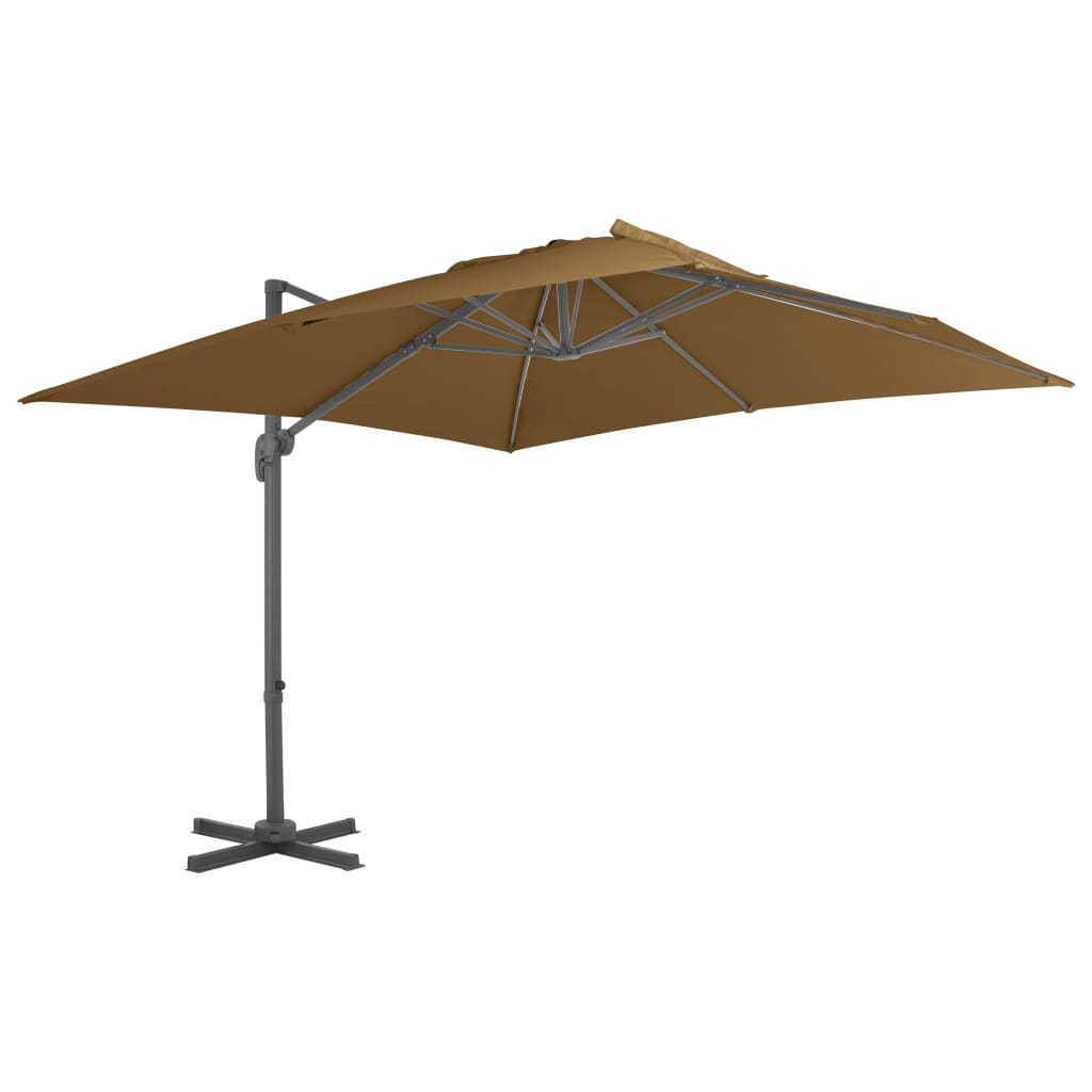 Zweefparasol met aluminium paal 300x300 cm taupe - AllerleiShop