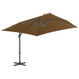 Zweefparasol met aluminium paal 300x300 cm taupe - AllerleiShop