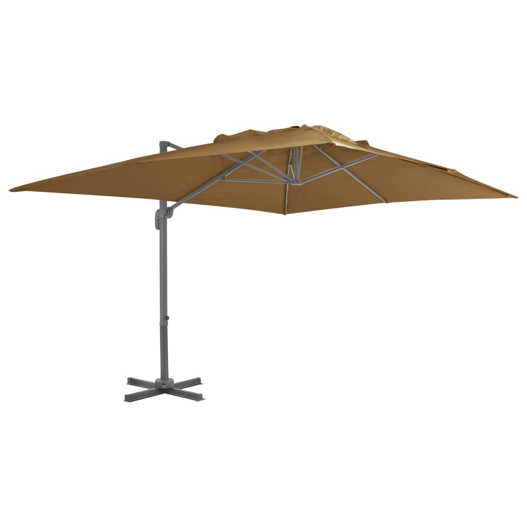 Zweefparasol met aluminium paal 400x300 cm taupe - AllerleiShop