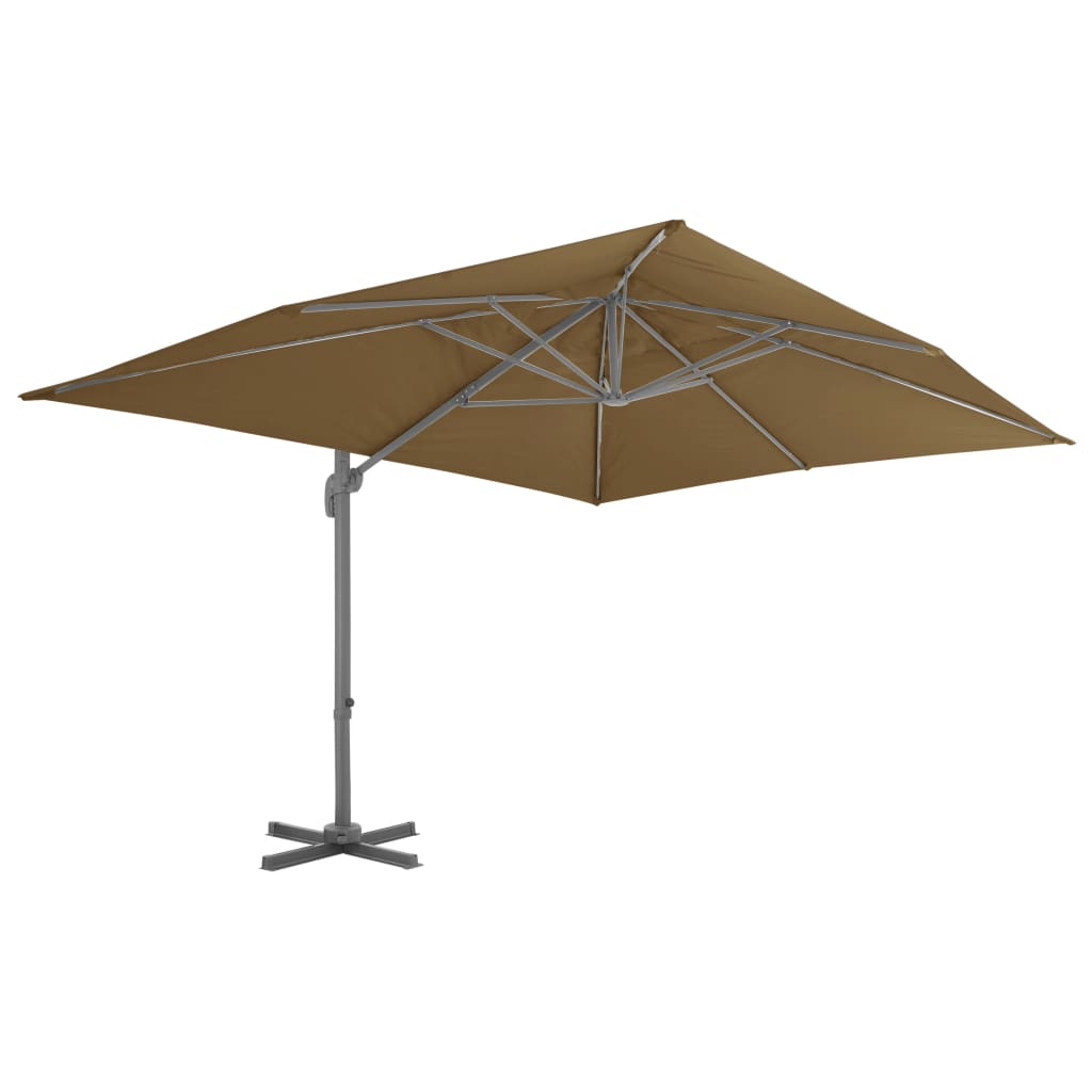 Zweefparasol met aluminium paal 400x300 cm taupe - AllerleiShop