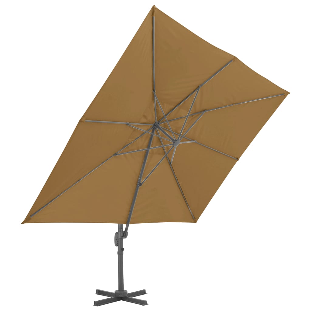 Zweefparasol met aluminium paal 400x300 cm taupe - AllerleiShop