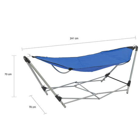 Hangmat met inklapbare standaard blauw - AllerleiShop