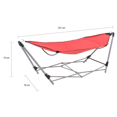 Hangmat met inklapbare standaard rood - AllerleiShop