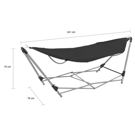 Hangmat met inklapbare standaard zwart - AllerleiShop