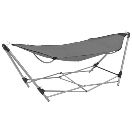 Hangmat met inklapbare standaard grijs - AllerleiShop