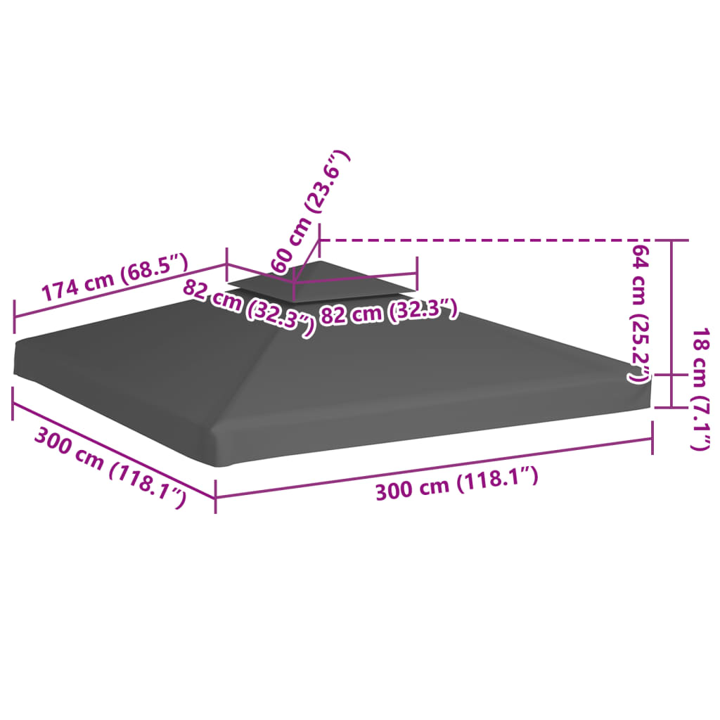 Prieeldak 2-laags 310 g/m² 3x3m taupe - AllerleiShop
