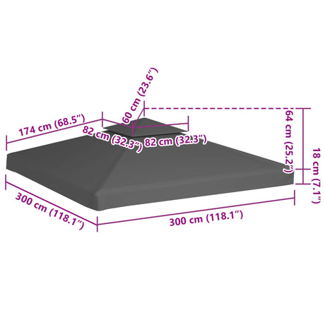 Prieeldak 2-laags 310 g/m² 3x3m taupe - AllerleiShop