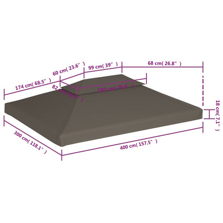 Prieeldak 2-laags 4x3m 310 g/m² taupe - AllerleiShop