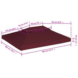 Prieeldak 2-laags 4x3m 310 g/m² bordeaux - AllerleiShop