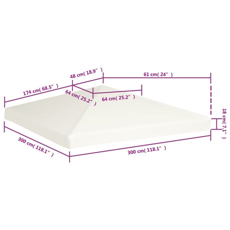 Prieeldak 310 g/m² 3x3 m crèmewit - AllerleiShop