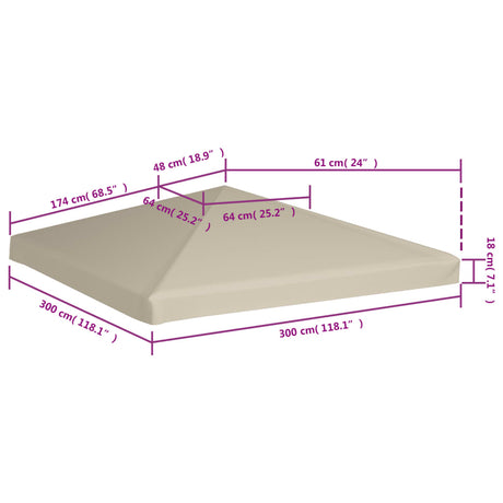 Prieeldak 310 g/m² 3x3 m beige - AllerleiShop