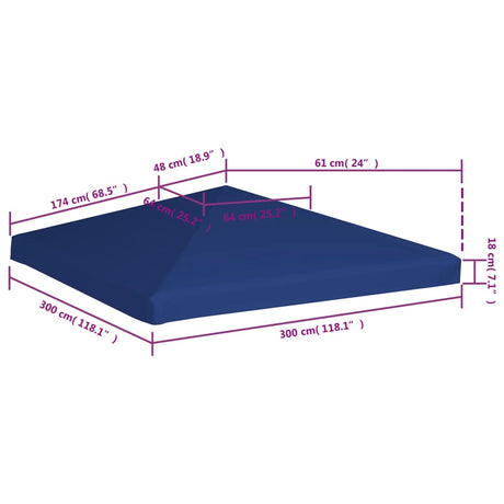 Prieeldak 310 g/m² 3x3 m blauw - AllerleiShop
