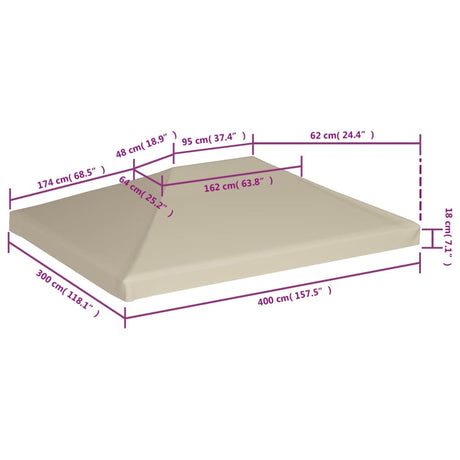 Prieeldak 310 g/m² 4x3 m beige - AllerleiShop