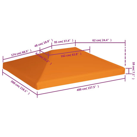 Prieeldak 310 g/m² 4x3 m oranje - AllerleiShop