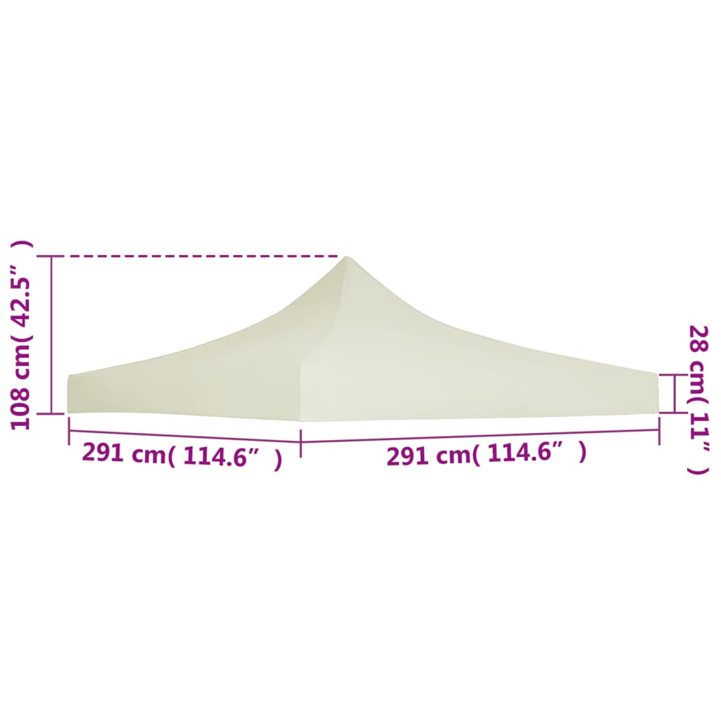 Partytentdak 3x3 m crème - AllerleiShop