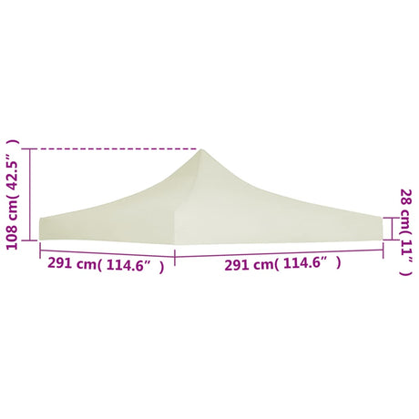 Partytentdak 3x3 m crème - AllerleiShop