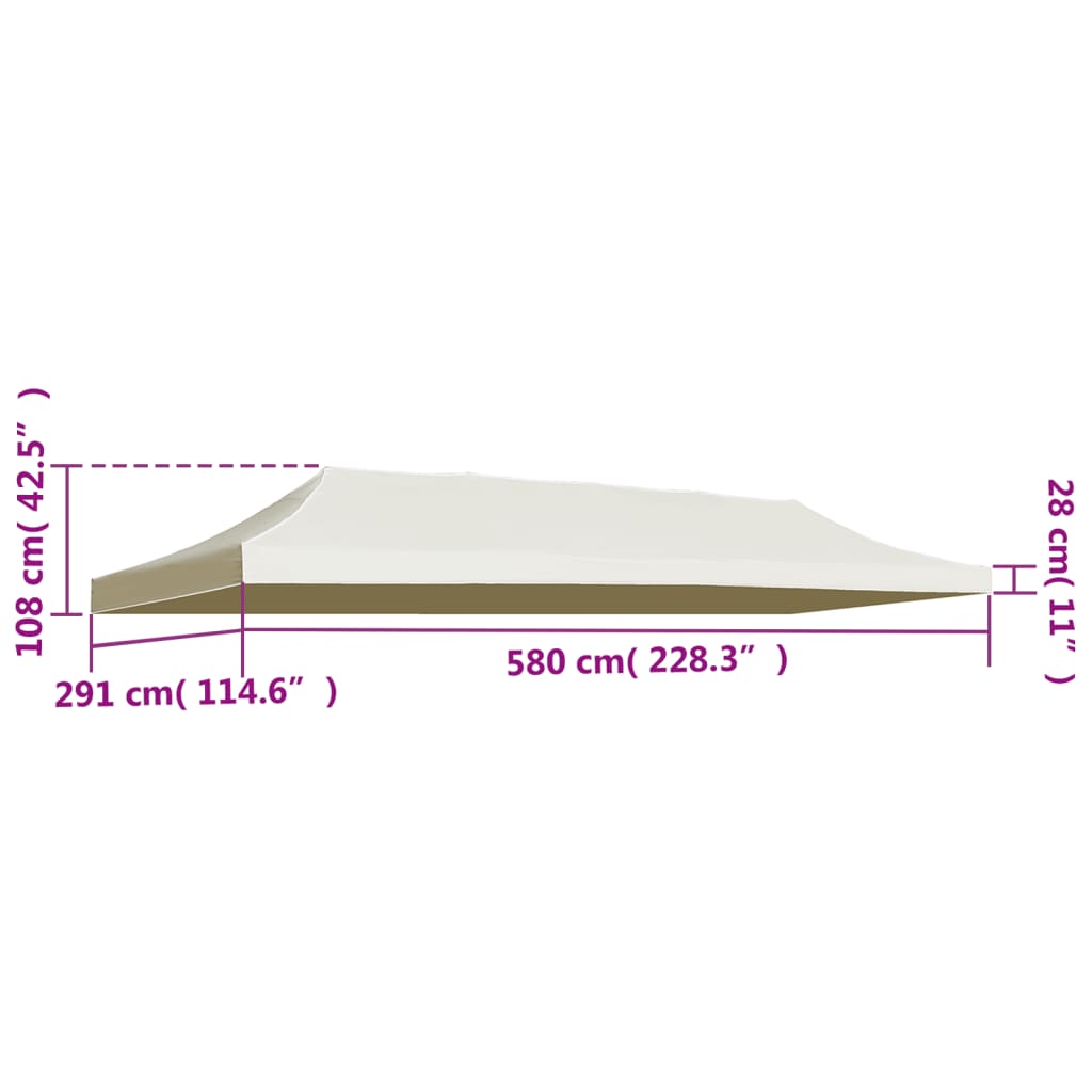 Partytentdak 3x6 m crème - AllerleiShop