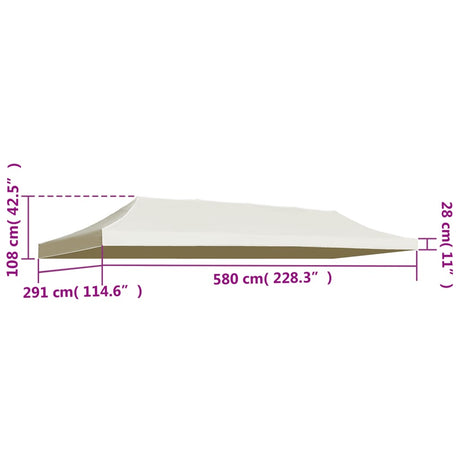 Partytentdak 3x6 m crème - AllerleiShop