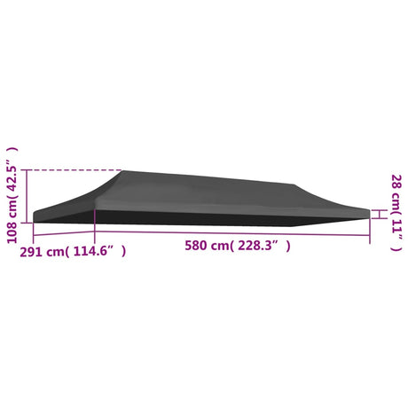 Partytentdak 3x6 m antraciet - AllerleiShop