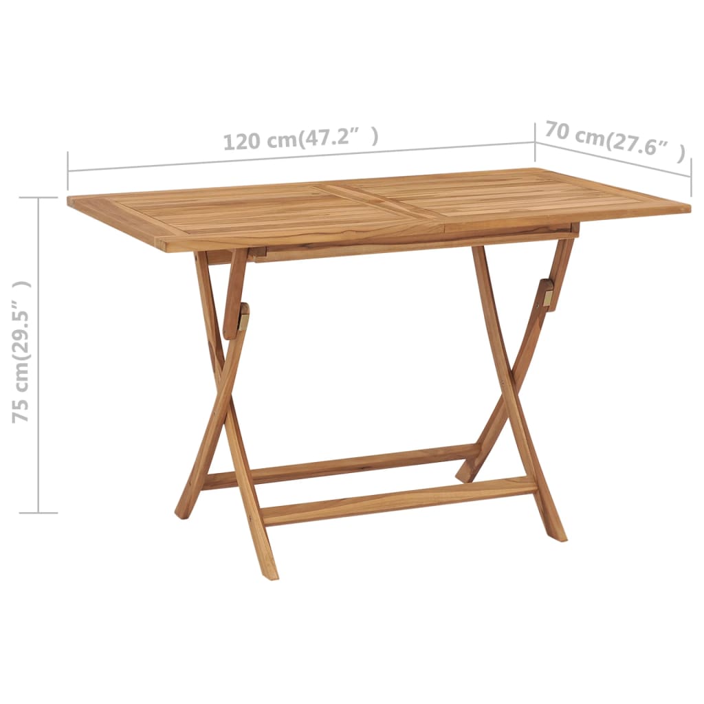 Tuintafel inklapbaar 120x70x75 cm massief teakhout - AllerleiShop