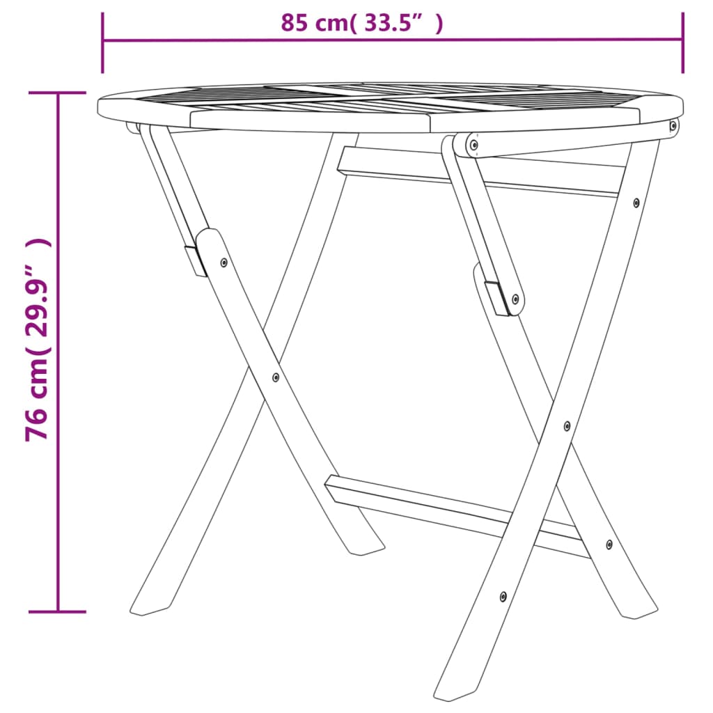 Tuintafel inklapbaar 85x76 cm massief teakhout - AllerleiShop