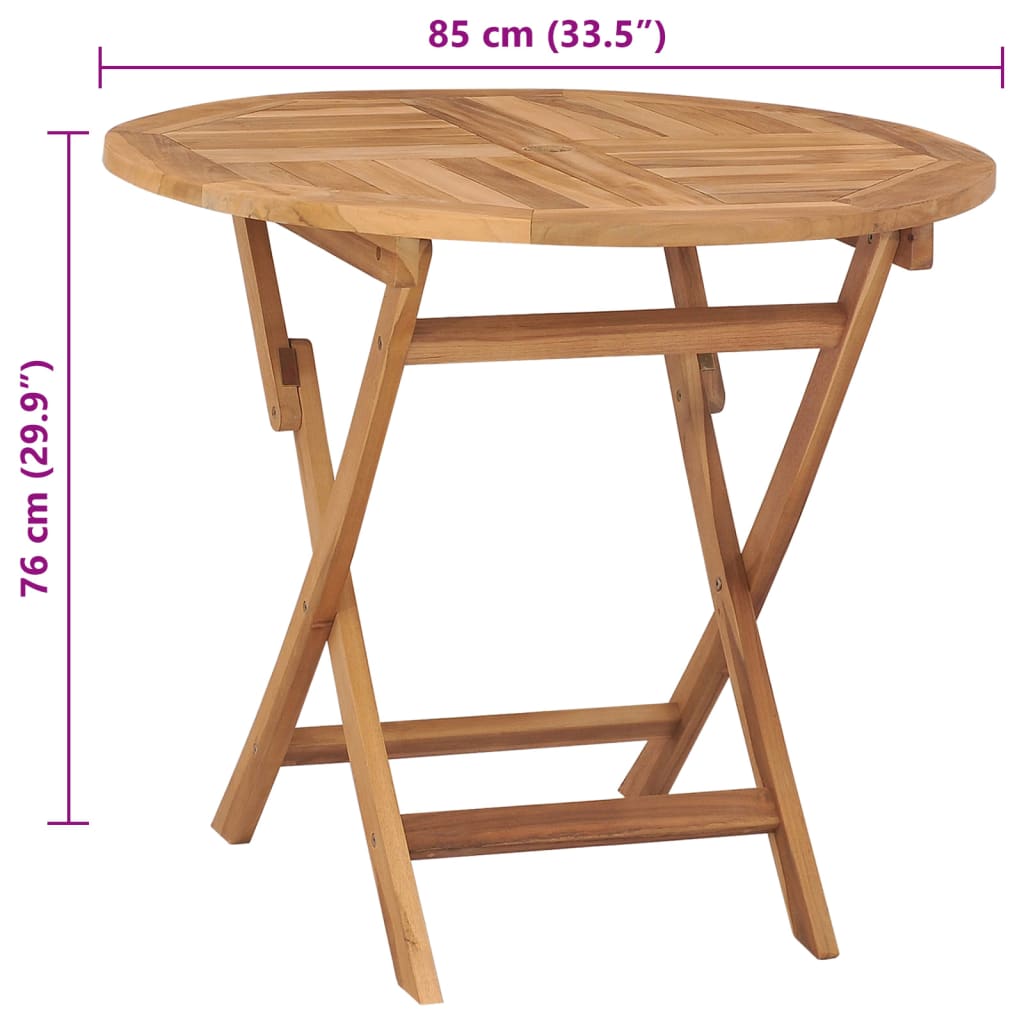 Tuintafel inklapbaar 85x76 cm massief teakhout - AllerleiShop