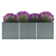 Plantenbak verhoogd 240x80x77 cm gegalvaniseerd staal grijs - AllerleiShop