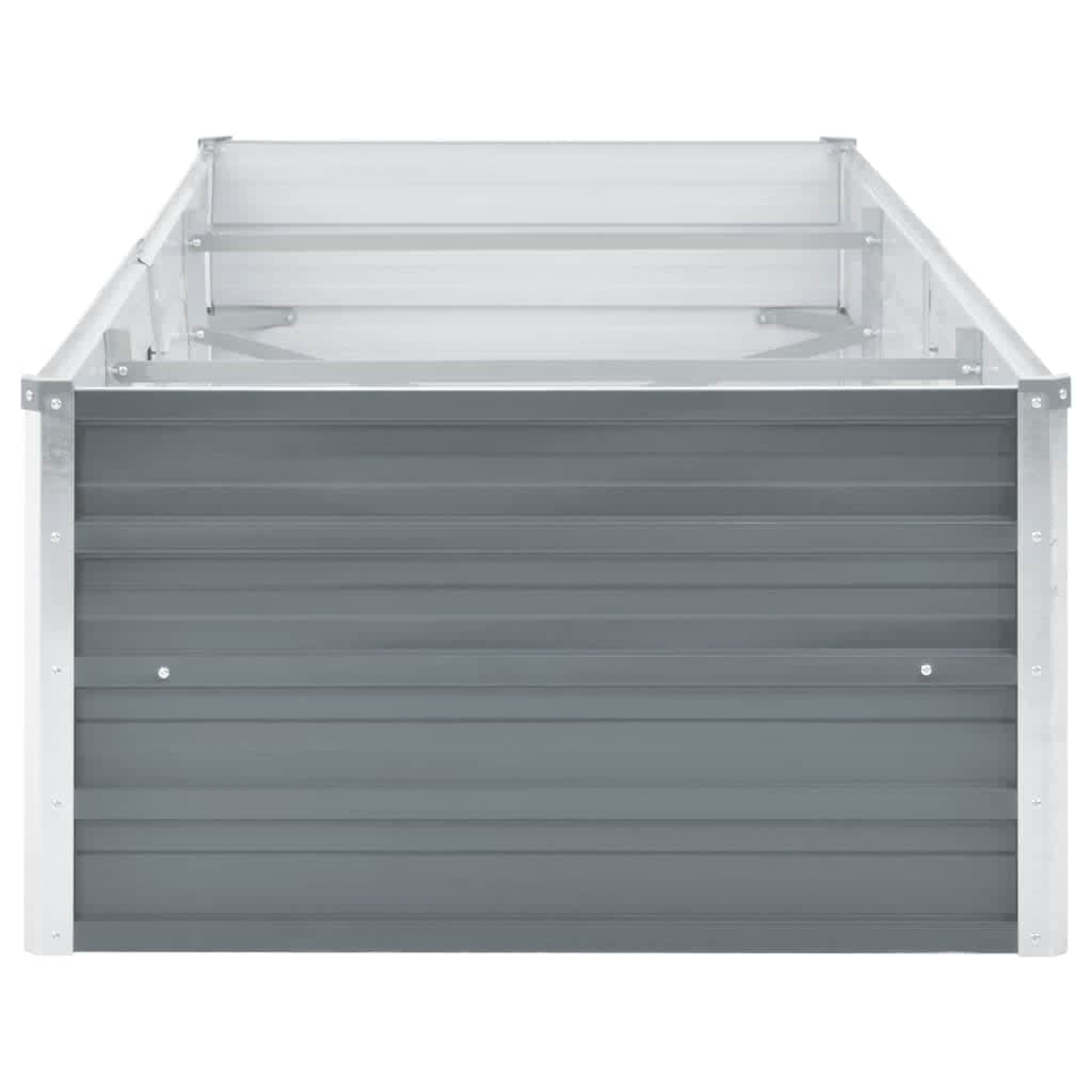 Plantenbak verhoogd 240x80x45 cm gegalvaniseerd staal grijs - AllerleiShop