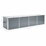 Plantenbak verhoogd 320x80x77 cm gegalvaniseerd staal grijs - AllerleiShop